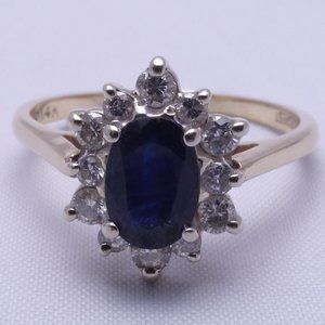 14K Gold Sapphire & Diamond Ring - Stylecrest Vntg